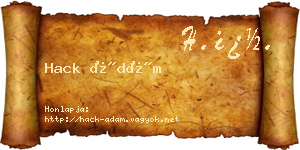 Hack Ádám névjegykártya